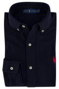 Polo Ralph Lauren casual overhemd wijde fit donkerblauw effen katoen b...