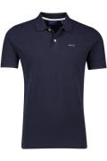 Gant polo donkerblauw effen katoen wijde fit 2-knoops