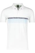 Hugo Boss polo wit geprint katoen normale fit 2-knoops