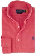 Polo Ralph Lauren casual overhemd roze effen 100% katoen slim fit
