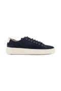 Blackstone lage sneakers effen leer blauw