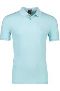 Hugo Boss polo lichtblauw effen slim fit passertip