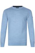 Cavallaro trui blauw effen ronde hals