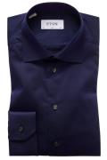 Eton overhemd dress navy Slim Fit cut away