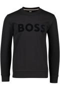 Zwarte Hugo Boss sweater uni ronde hals