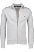 Lacoste vest grijs effen katoen rits