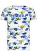 A Fish Named Fred t-shirt wit met blauw geprint