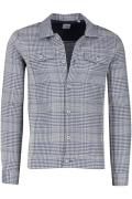 Blue Industry casual overhemd knopen slim fit blauw geruit katoen