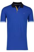 Portofino extra lang poloshirt normale fit blauw effen katoen