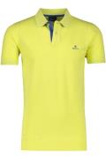 Gant polo normale fit geel effen katoen 2 knoops