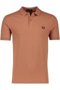 Fred Perry poloshirt normale fit bruin effen katoen