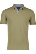 Portofino poloshirt Pique groen effen 3 knoops katoen