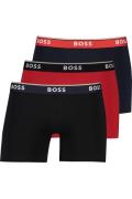 Hugo Boss boxershorts rood effen katoen 3-pack