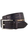 riem Giorgio donkerblauw geprint leer