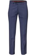 Club of Gents pantalon mix en match blauw effen wol slim fit knoop
