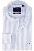 Portofino casual Regular Fit overhemd wijde fit lichtblauw gestreept k...