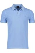 Hugo Boss polo 2 knoops slim fit lichtblauw effen katoen