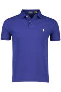 2 knoops Polo Ralph Lauren polo slim fit blauw effen katoen