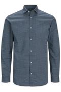 overhemd Jack & Jones casual normale fit blauw geprint katoen