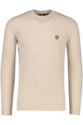 trui Lyle & Scott ronde hals beige effen lamswol