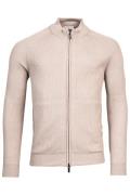 vest Thomas Maine opstaande kraag beige rits effen wol