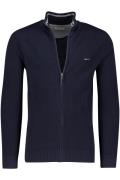 Vest Gant donkerblauw effen rits