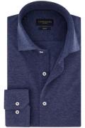 Katoenen Cavallaro overhemd slim fit donkerblauw