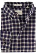 Gant casual overhemd normale fit donkerblauw geruit 100% katoen