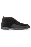 Floris van Bommel sneakers zwart effen leer en suede