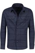 Portofino overshirt donkerblauw knopen geruit katoen regular fit