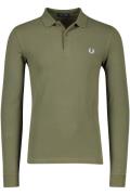 Fred Perry polo groen katoen normale fit lange mouwen