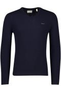 Gant lamswol trui v-hals donkerblauw