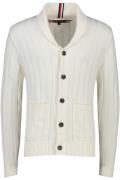 Tommy Hilfiger beige vest knopen ronde hals katoen