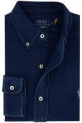 Polo Ralph Lauren donkerblauw effen overhemd normale fit katoen