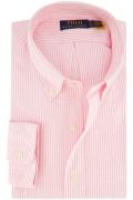 Polo Ralph Lauren casual roze wit gestreept overhemd normale fit katoe...