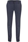 Alberto katoenen gemêleerd broek blauw wol