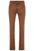 Gardeur jeans Sandro bruin effen slim fit katoen