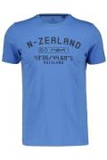 New Zealand Caslani t-shirt blauw effen ronde hals