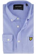 Lyle & Scott casual overhemd normale fit blauw effen 100% katoen