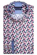 Giordano casual overhemd wijde fit roze blauw geprint katoen button-do...