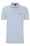 Hugo Boss polo Paddy normale fit lichtblauw effen katoen