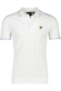 Lyle & Scott polo slim fit wit effen katoen 3 knoops