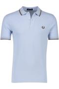 Fred Perry polo normale fit lichtblauw effen 100% katoen