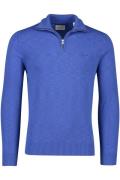 Gant normale fit trui half zip gemêleerd blauw katoen