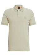 katoenen Boss orange polo slim fit effen beige