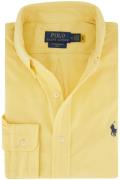 Polo Ralph Lauren casual overhemd geel effen katoen normale fit met lo...