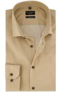 Olymp overhemd beige mouwlengte 7 super slim fit katoen