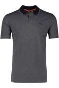 Hugo Boss donkergrijs gemêleerde polo normale fit katoen 2-knoops Peox...