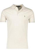 Beige gemêleerd Polo Ralph Lauren polo 3-knoops custom slim fit katoen