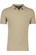 Superdry polo gemêleerd slim fit 2-knoops beige katoen